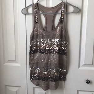 🛍 last call Express Ombré sequin and lace tank